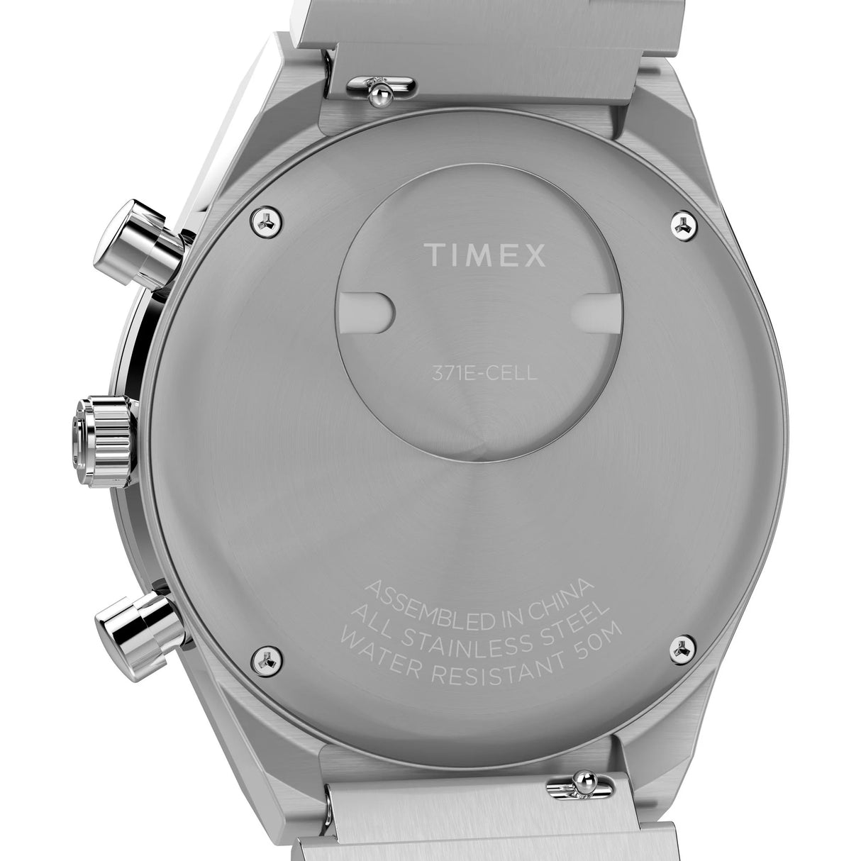 Timex Men’s Q Timex Chronograph Silver & Blue