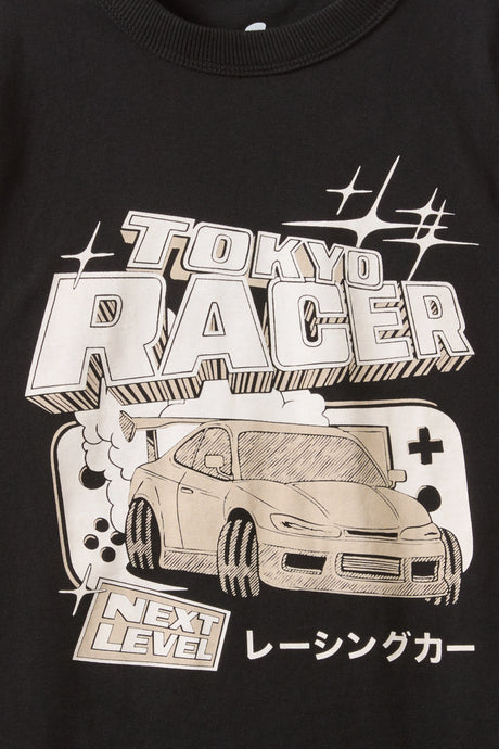 Cotton On Kids Boys Essentials Graphic Short Sleeve Tee - Black/Tokyo Racer