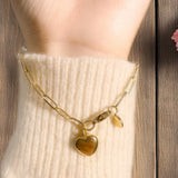 Bullion Gold Rogue Heart Gold Stainless Steel Bracelet