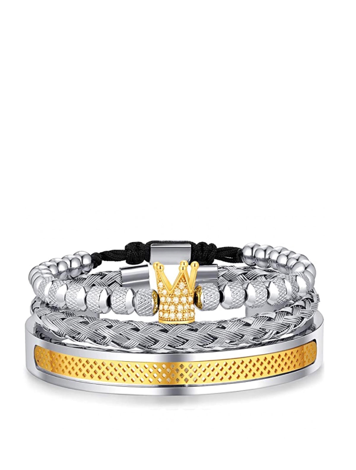 Stephen Oliver 18K Gold & Silver Bracelet Set