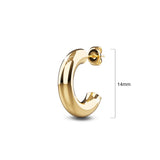 Bullion Gold Creole C-Hoop Gold Layered Earrings