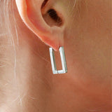 Bullion Gold Stylish White Gold Hoop Earrings