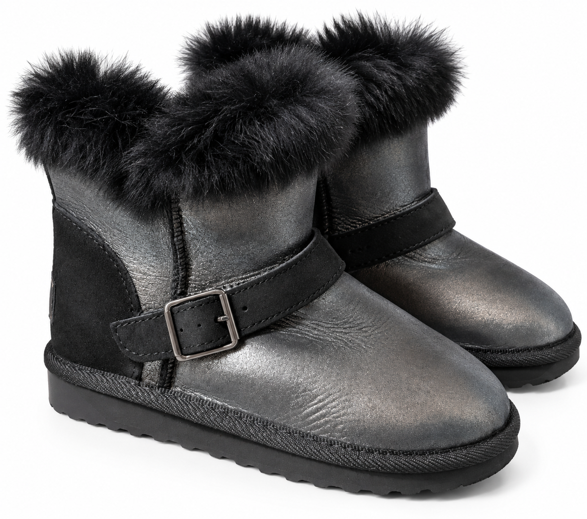 Australian Leather Ugg Classic Mini 1Buckle - Metallic Gunmetal - AU4