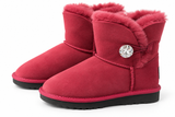 Australian Leather Ugg Swarovski Elements 1button - Tomato - AU6