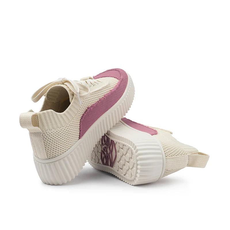 Chunky Platform Knit Sneakers - Pink