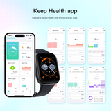Bluetooth Smart Watch 1.83" Touch Screen Heart Rate BT 5.3 - Black