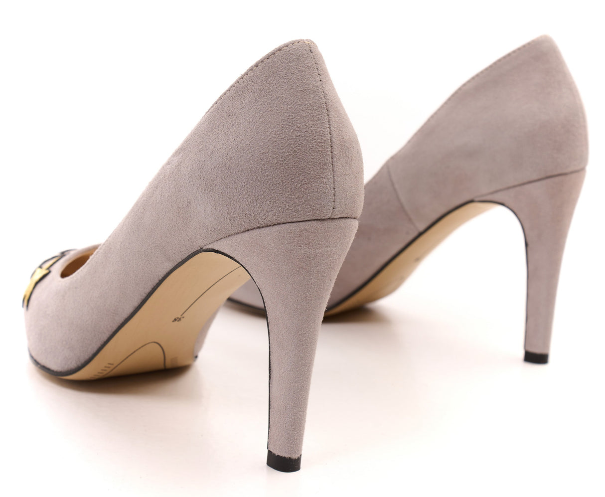 Bosccolo Womens Heels Embroidered - Light Grey