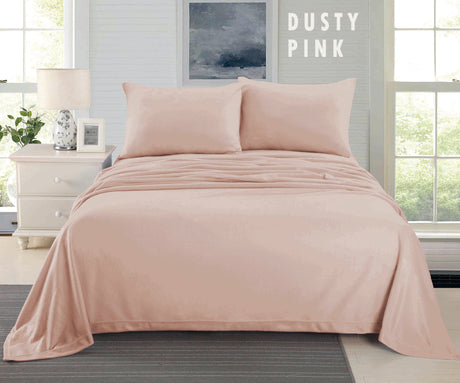 Cashmere Touch Flannelette Sheet Set -  Dusty Pink