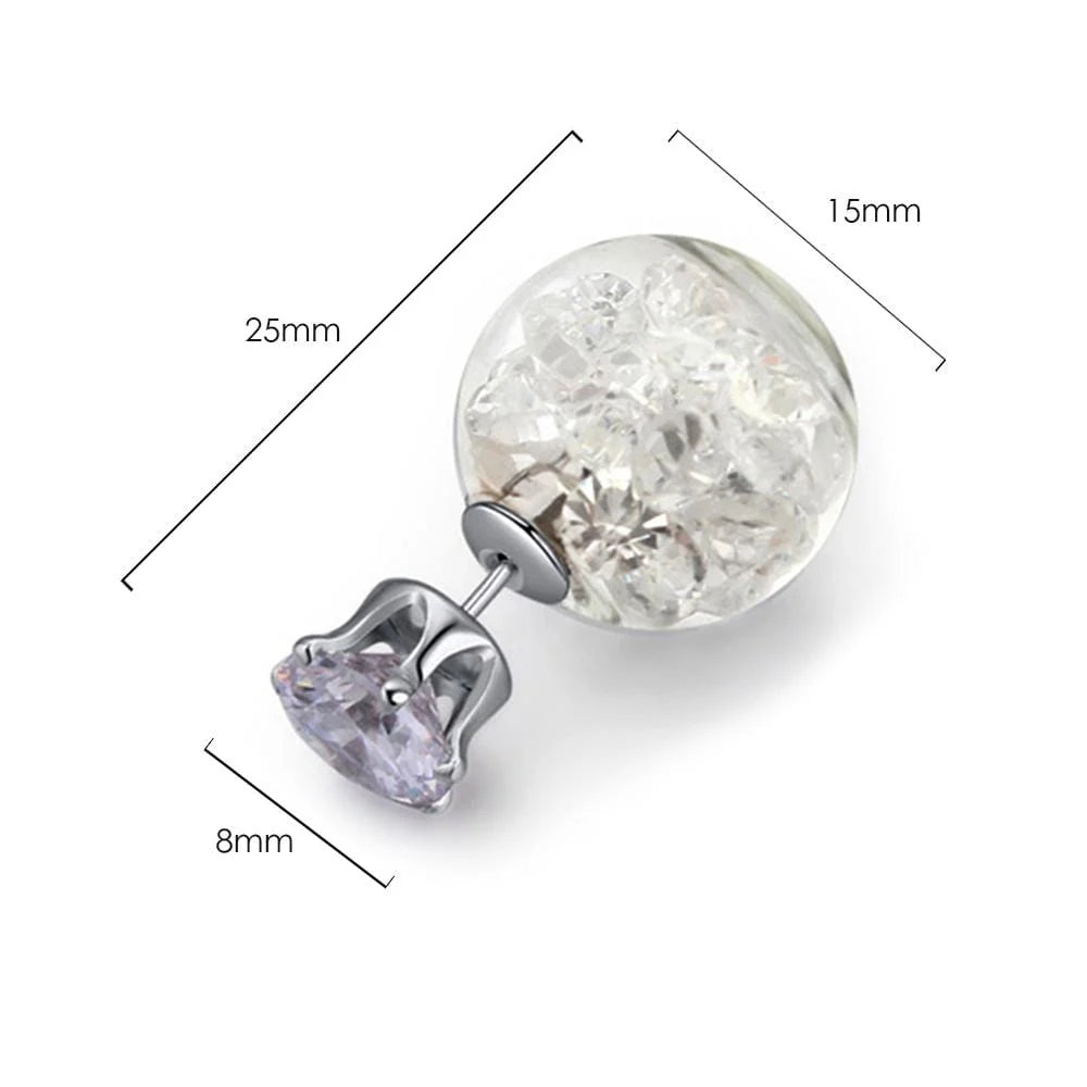 Bullion Gold Stardust Bubble Earrings Clear