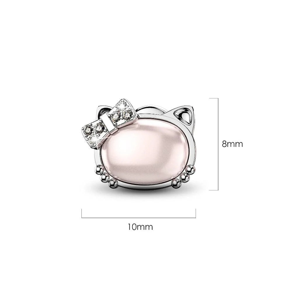 Bullion Gold Hello Kitty Soft Pink White Gold Layered Stud Earrings