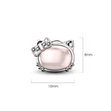 Bullion Gold Hello Kitty Soft Pink White Gold Layered Stud Earrings