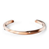 Bullion Gold Lyra Twisted Cuff Bangle in Rose Gold 60mm