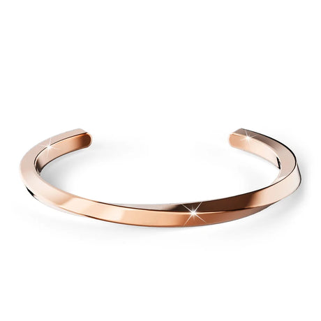Bullion Gold Lyra Twisted Cuff Bangle in Rose Gold 60mm