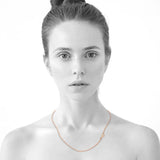 Bullion Gold Sparkling Alphabet Initials Stainless Steel Necklace in Rose Gold