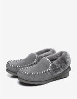 Popo Cow Suede Moccasin in Grey