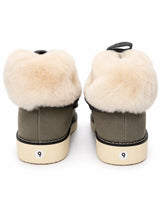 Australian Leather Ugg Lace Up Ankle Sheepskin Boot - Khaki Grey - AU4