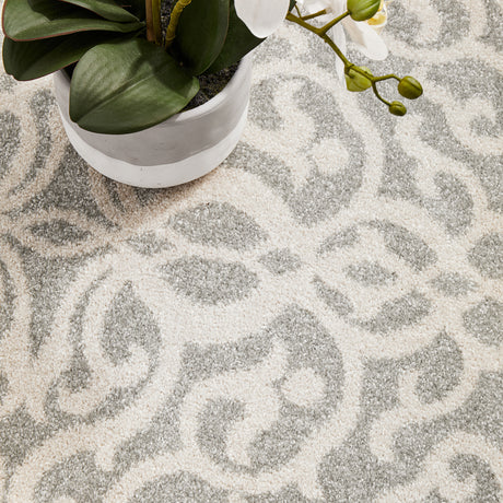 Chrome Lydia Silver Round Rug