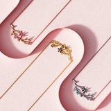 Krystal Couture Petalia Pink Necklace Featured SWAROVSKI Crystals in Rose Gold