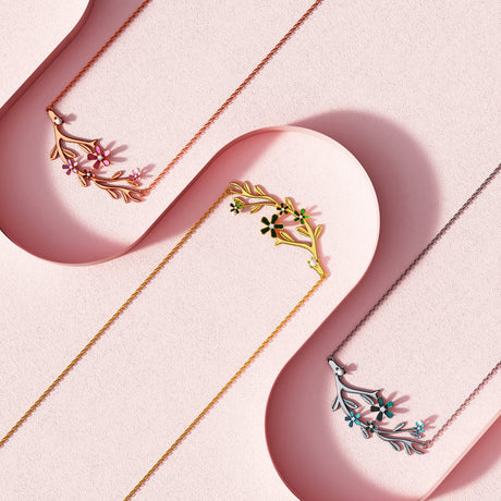 Krystal Couture Petalia Pink Necklace Featured SWAROVSKI Crystals in Rose Gold