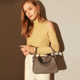 Classic Monte Convertible Leather Shoulder Bag - Taupe