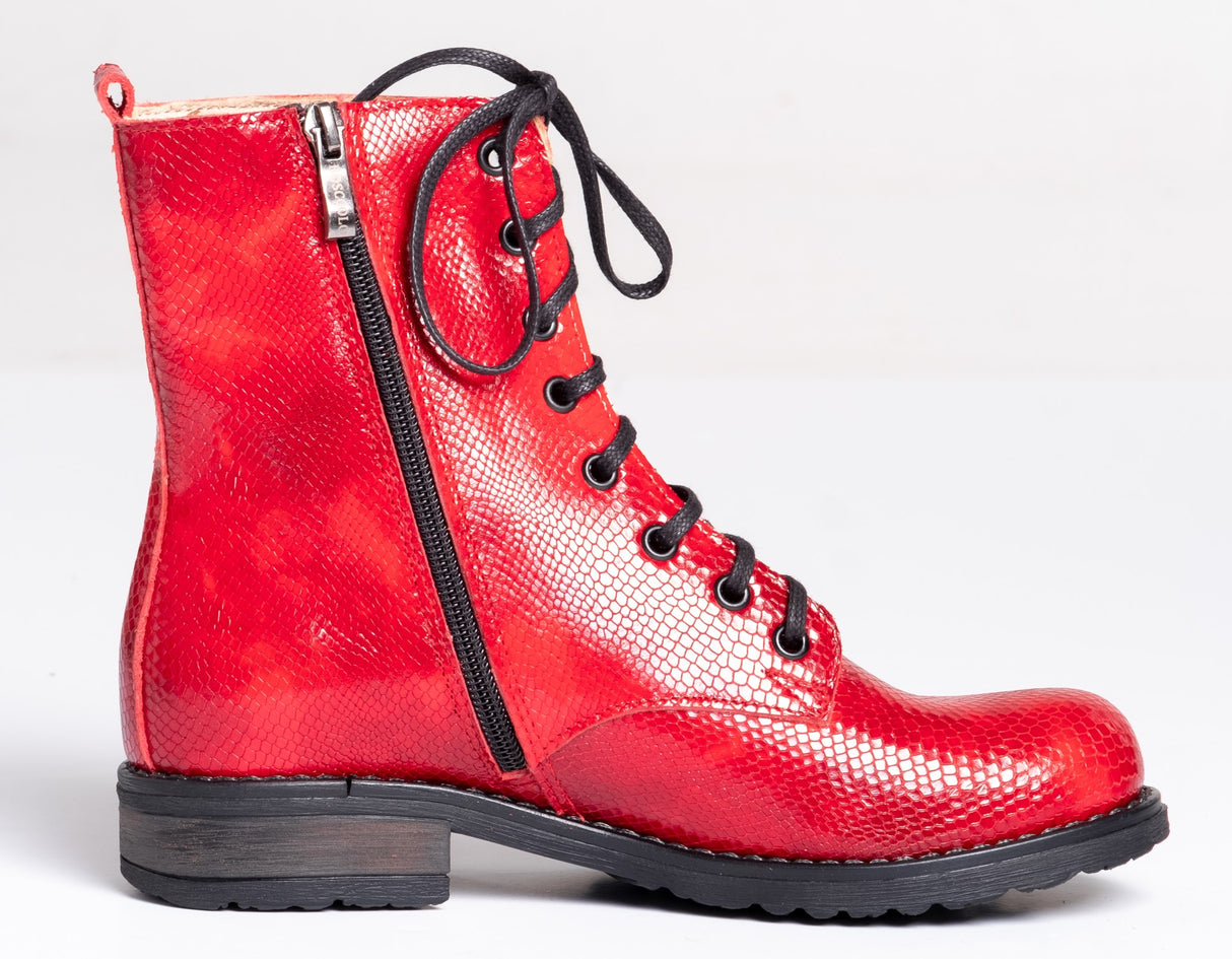 Bosccolo Womens Boots - Red Snake