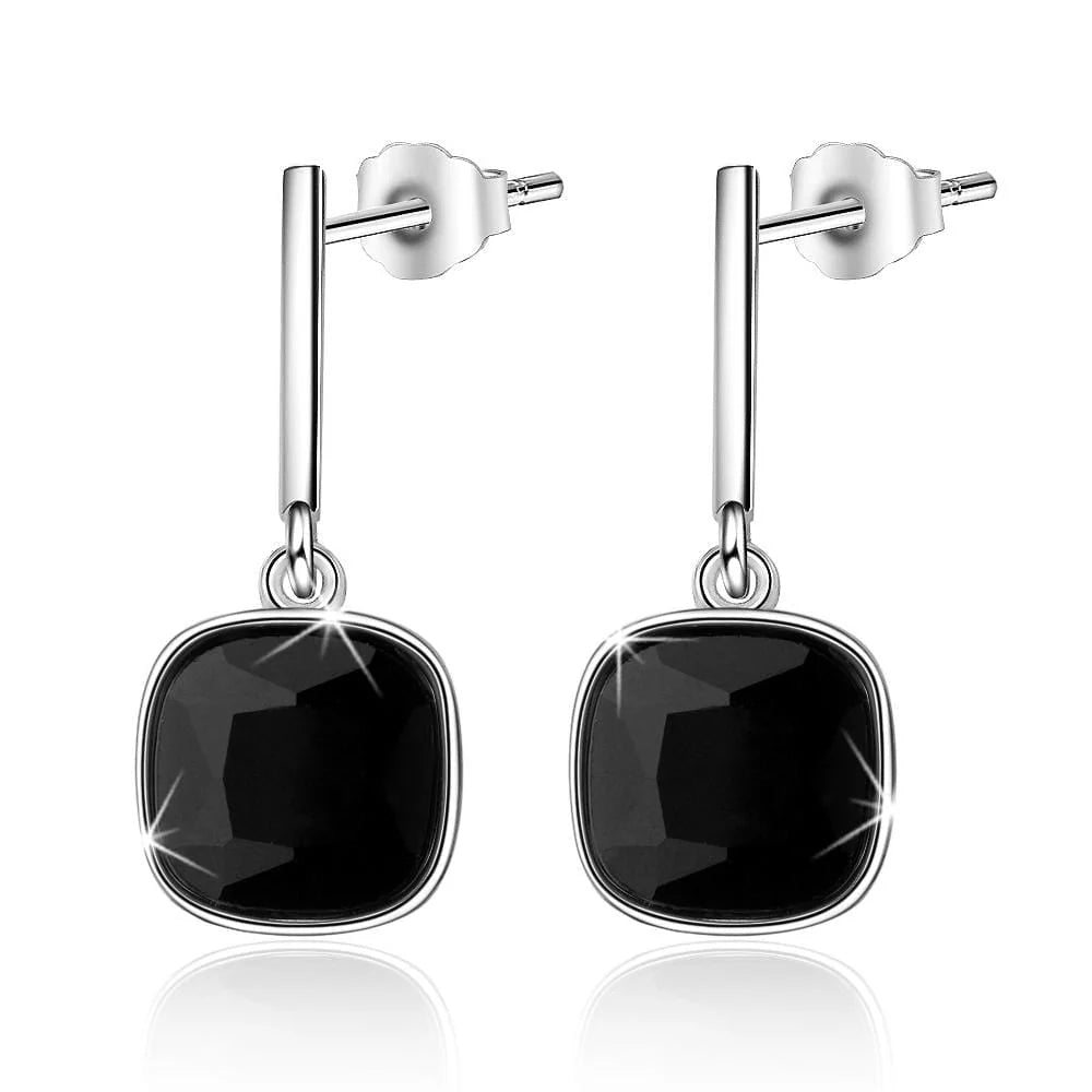 Ebony Cushion Drop Earrings