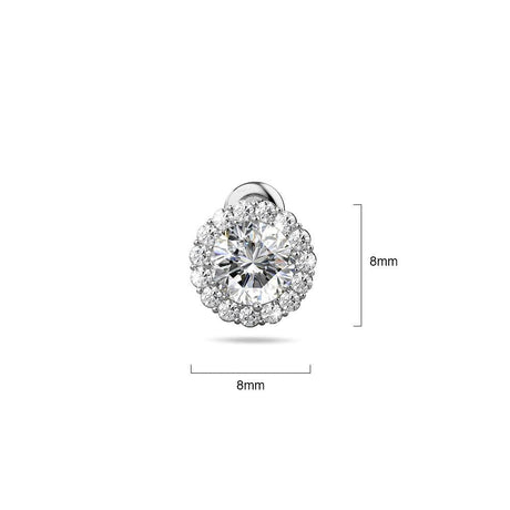 Bullion Gold Crystal Muse Sterling Silver Post Stud Earrings White Gold Copper Alloy
