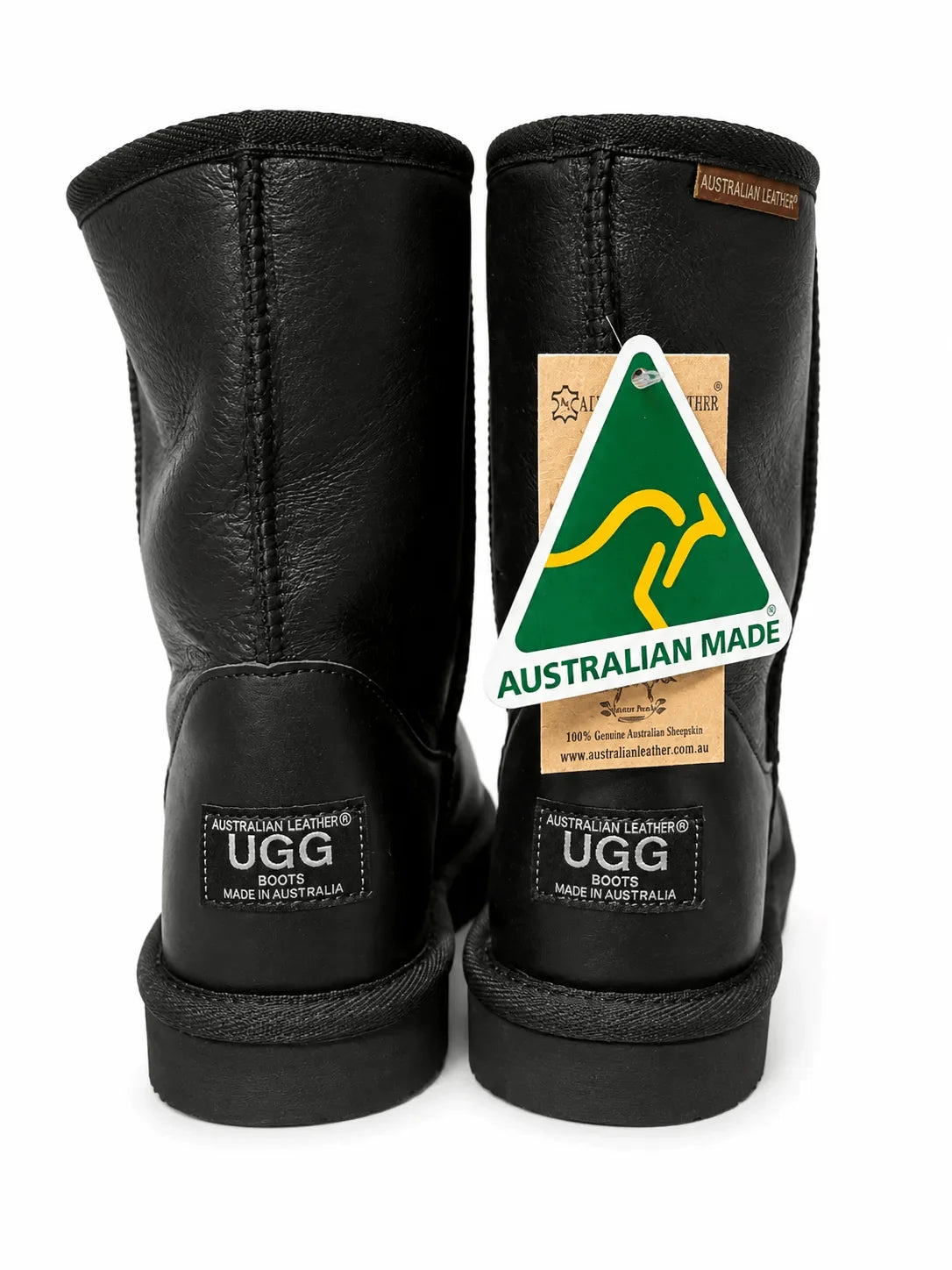 Australian Leather Ugg Short Leather - Black - AU10