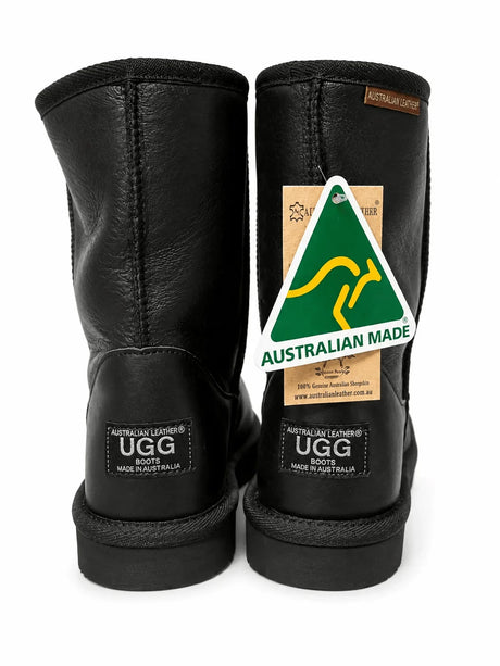 Australian Leather Ugg Short Leather - Black - AU10