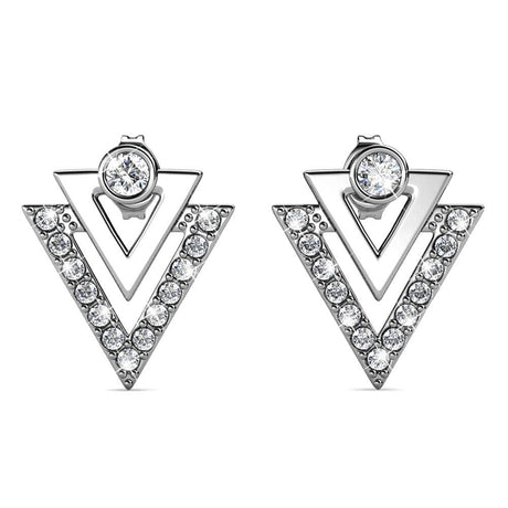 Boxed Trilateral Set Embellished with SWAROVSKI® CrystalsIn White Gold