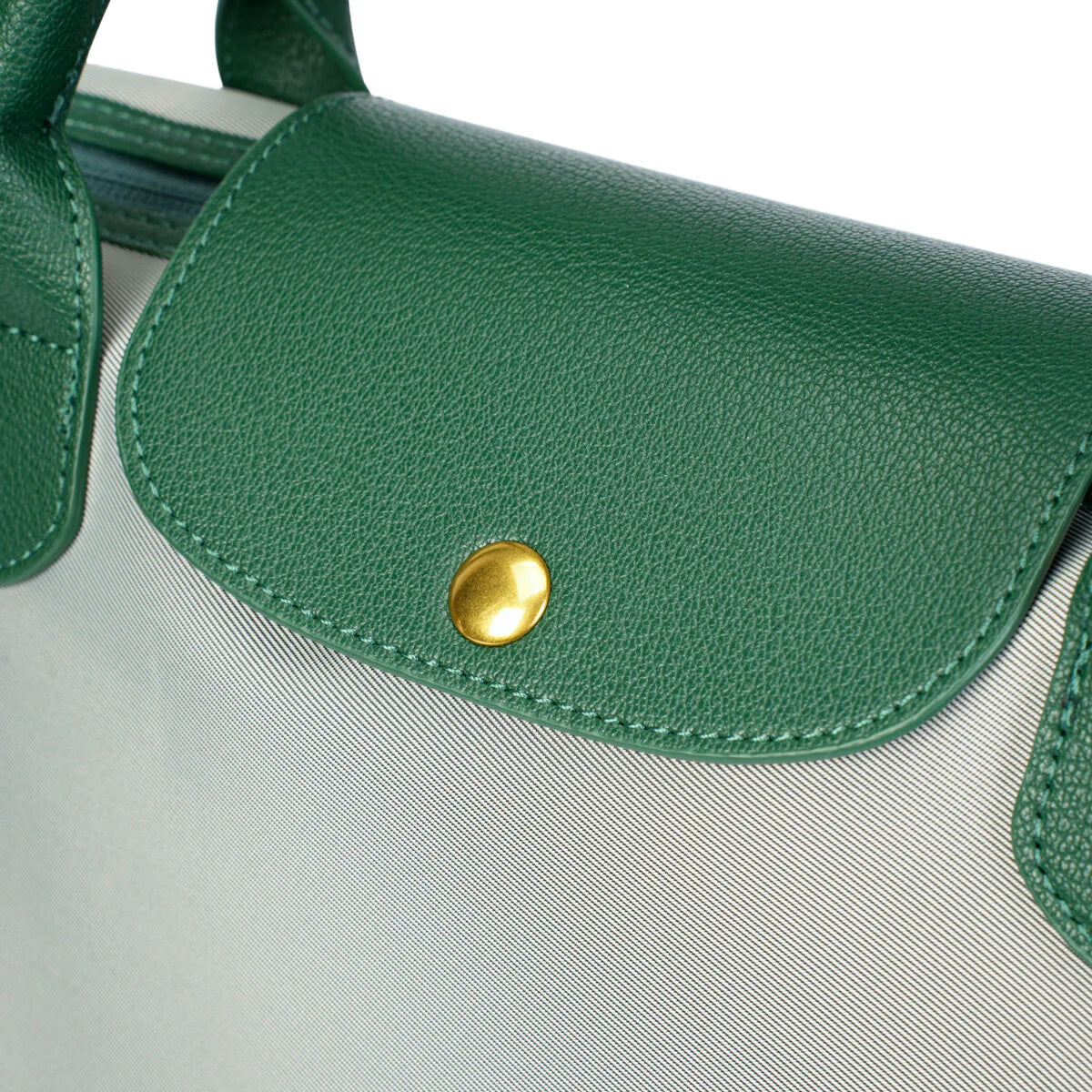 BAMEI Large Capacity Water-Resistant Nylon Handbag with Genuine Leather Trim - Green