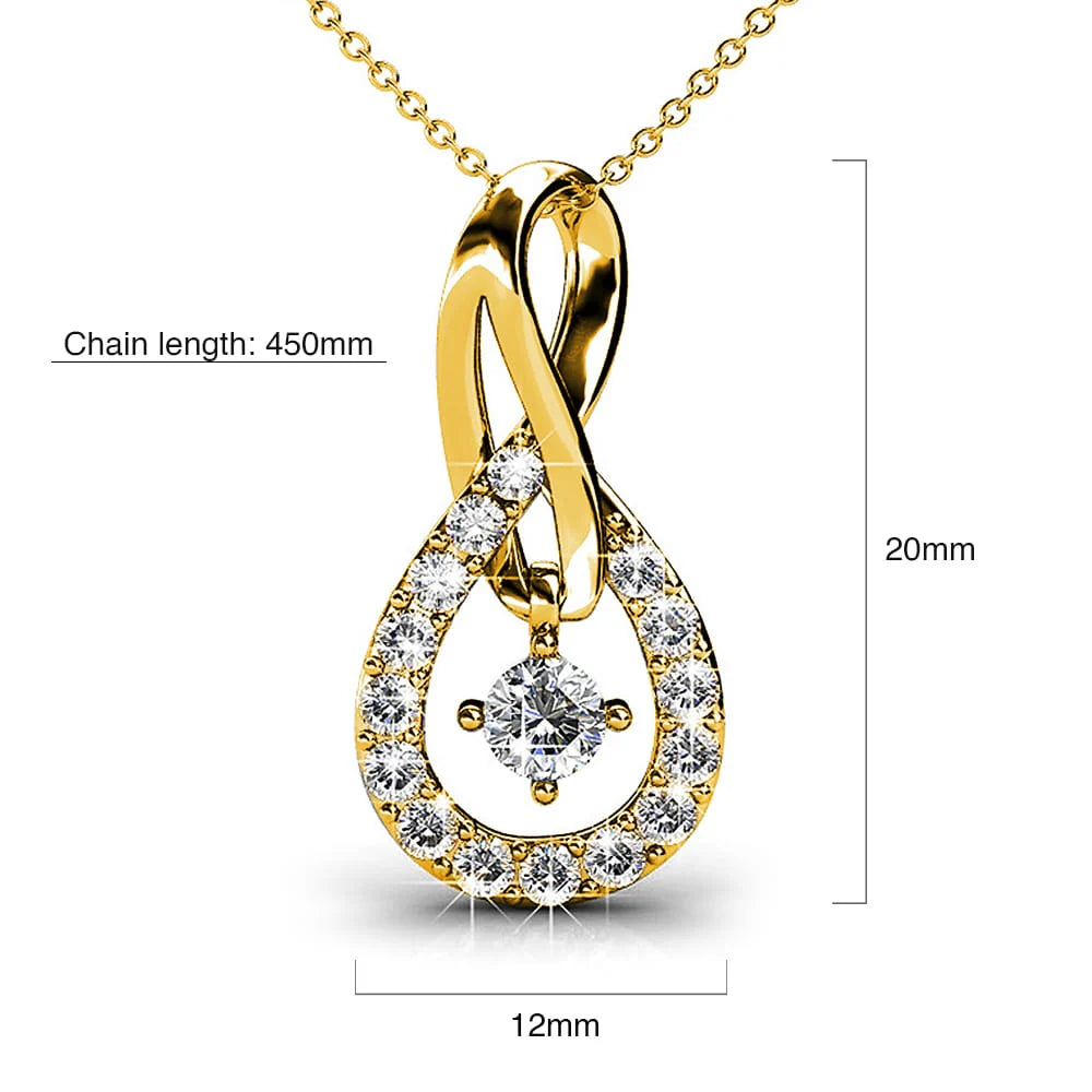Krystal Couture Twist Pendant Necklace Embellished with SWAROVSKI Crystals