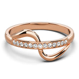 Bullion Gold Catherine Zircon Studded Ring In Rose Gold
