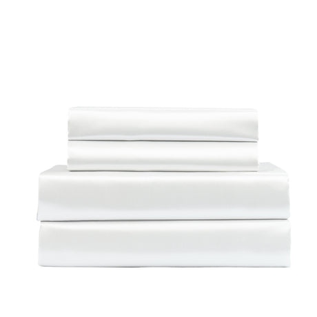 Royal Comfort 4pc Satin Sheet Set - White - King