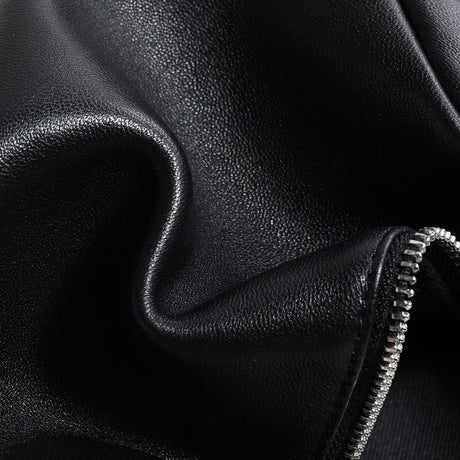 Soft Lambskin Leather Barrel Shoulder Bag - Black