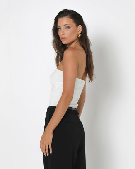 Madison The Label Mae Knit Top - White