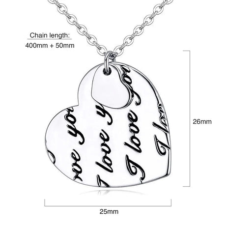 Bullion Gold I Love You Necklace