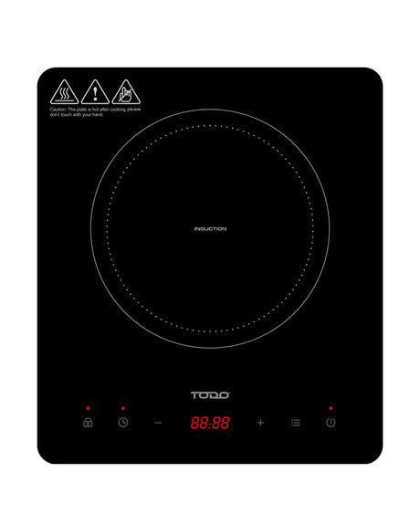 TODO 2000W Induction Electric Cooktop Hotplate Tempered Crystal Glass Touch Control