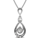 Krystal Couture Periwinkle Teardrop Necklace Embellished with Crystals from Swarovski in White Gold