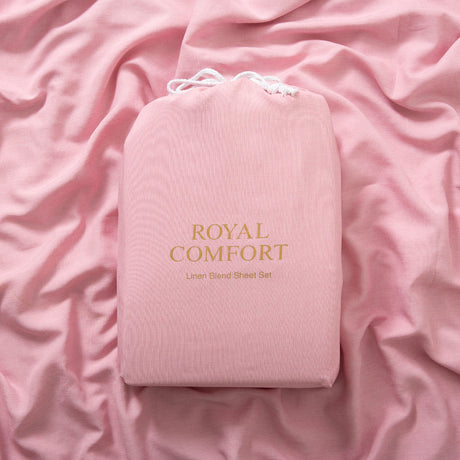 Royal Comfort Linen Blend Sheet Set - King - Mauve