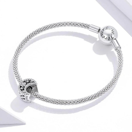 Solid 925 Sterling Silver Crescent Moon Crystals Pandora Inspired Charm