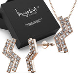 Boxed Zigzag Set Embellished with SWAROVSKI® Crystals In Rose Gold