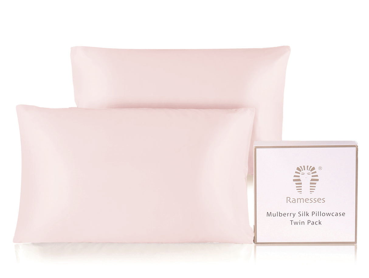 Ramesses Mulberry Silk Pillowcase Twin Pack - Baby Pink