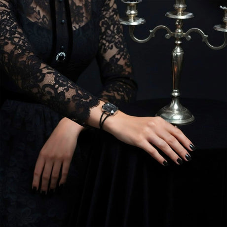 Krystal Couture Emerald-Cut Crystal Double Strap Bracelet Embellished with Swarovski Crystals
