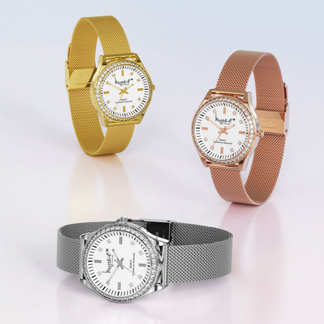 Krystal Couture Sensational Lux Gold on White Watch Embellished with SWAROVSKI® Crystals