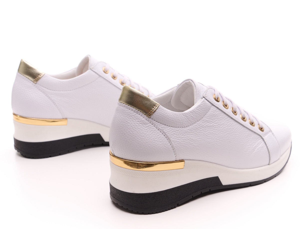 Bosccolo Womens Sneakers - White/Gold