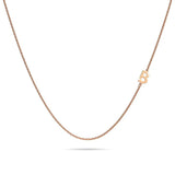 Bullion Gold Bold Alphabet Letter Initial Charm Necklace in Rose Gold Tone