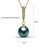 Krystal Couture Lustrous Pendant Necklace Embellished with Swarovski Crystal Iridescent Tahitian Look Pearls