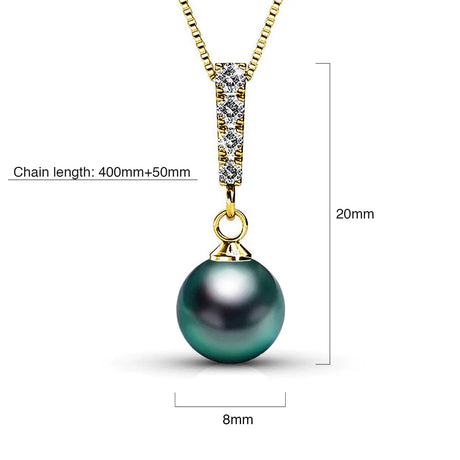 Krystal Couture Lustrous Pendant Necklace Embellished with Swarovski Crystal Iridescent Tahitian Look Pearls