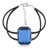 Krystal Couture Emerald-Cut Crystal Double Strap Bracelet Embellished with Swarovski Crystals